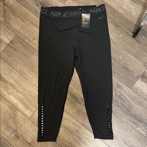 Nike Black Leggings with Ankle Cut-Outs